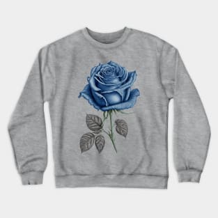 Blue Rose Drawing, Flower Drawing, Gift For Her Crewneck Sweatshirt